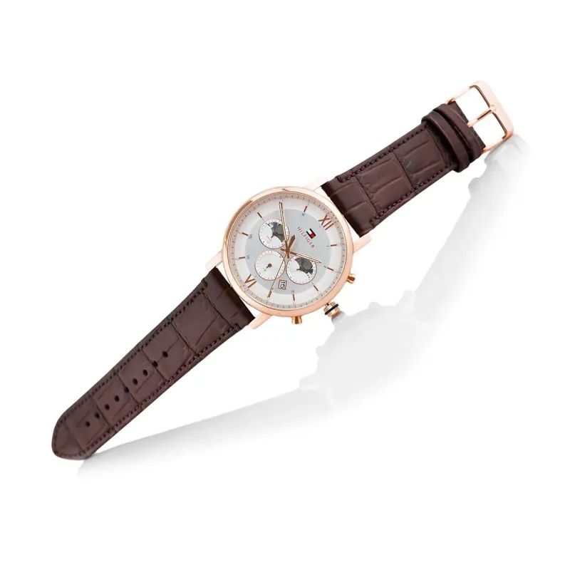 Tommy Hilfiger Evan Chronograph Brown Leather Men's Watch- 1710394